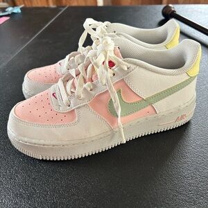 Nike Pink and Yellow Sneakers Air Force 1